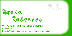 maria kolarics business card